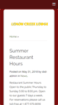 Mobile Screenshot of lemoncreeklodge.com